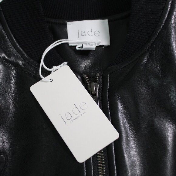 NWT Johnny Was 3J Workshop Biya JWLA Melanie Vegan Faux Leather Bomber Jacket M - Picture 4 of 7